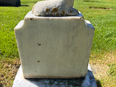 Marble statue monument — before cleaning