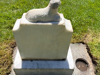 Marble statue monument — after cleaning